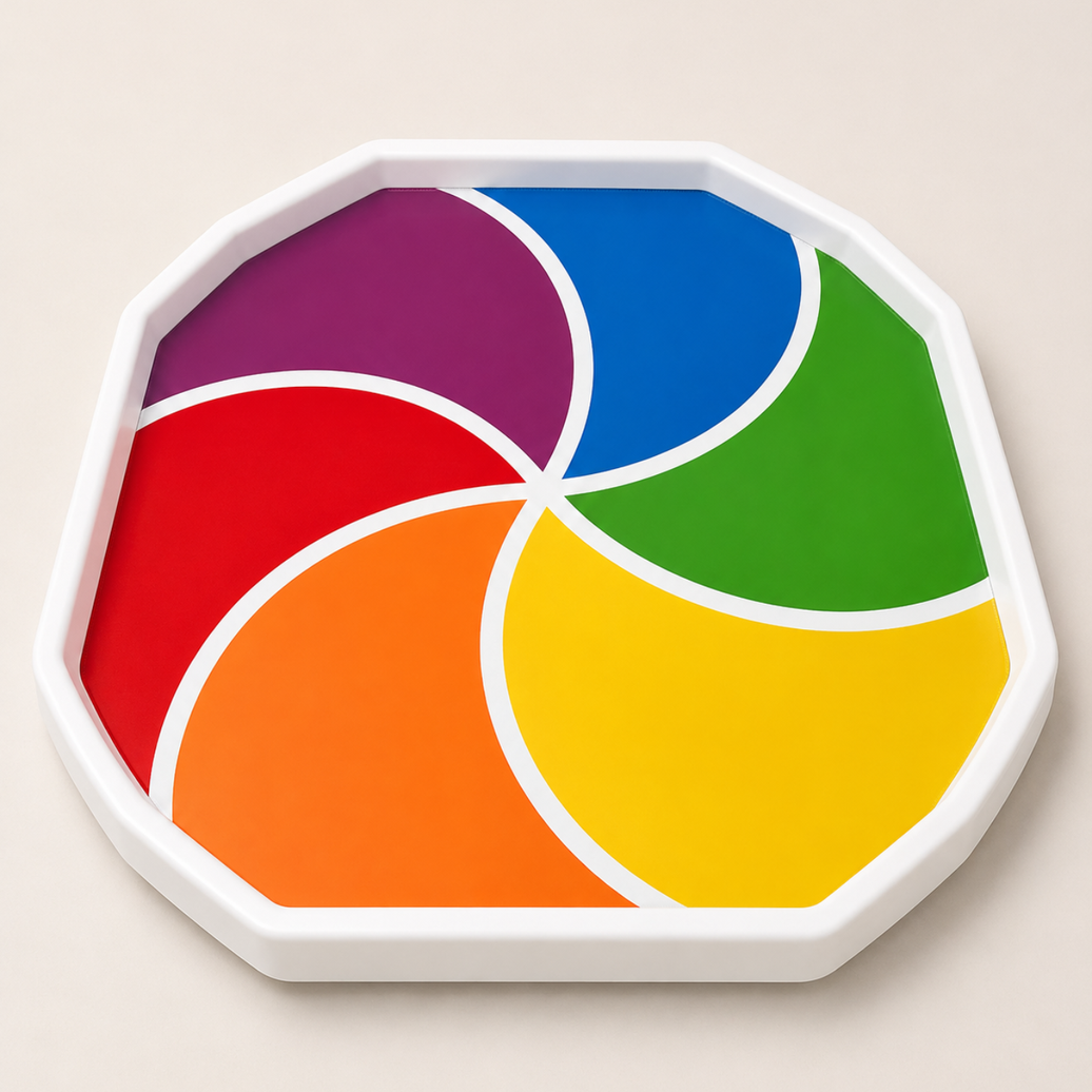  Rainbow Swirl Tuff Tray Insert brightly coloured for fun and sensory play